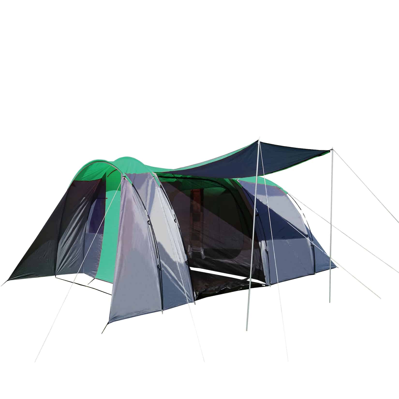 Campingzelt MCW-A99, 6-Mann Zelt Kuppelzelt Festival-Zelt, 6 Personen ~  grün/grau online kaufen bei